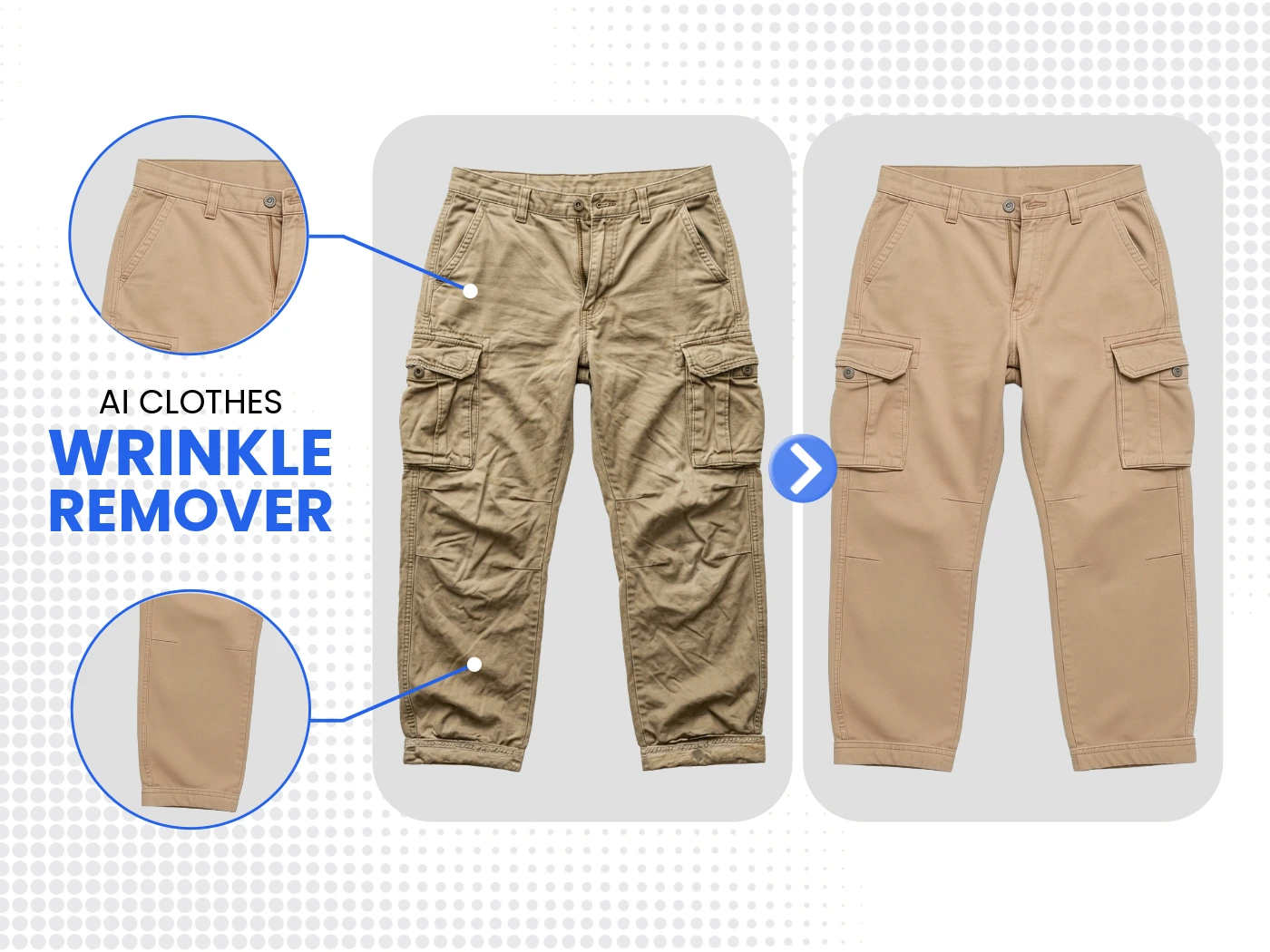 AI Clothes Wrinkle Remover — clothes flat lay shirt photo crease removal preview generated by AfterTaken